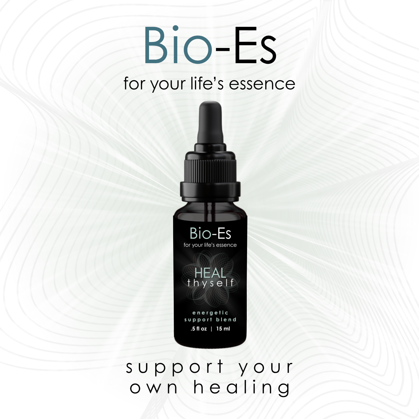 Image featuring Bio-Es Heal Thyself clearing flower essence blend designed to support emotional regulation, clarity, intention, and calm, helping balance energy, reduce self-doubt, and promote resilience during life challenges.