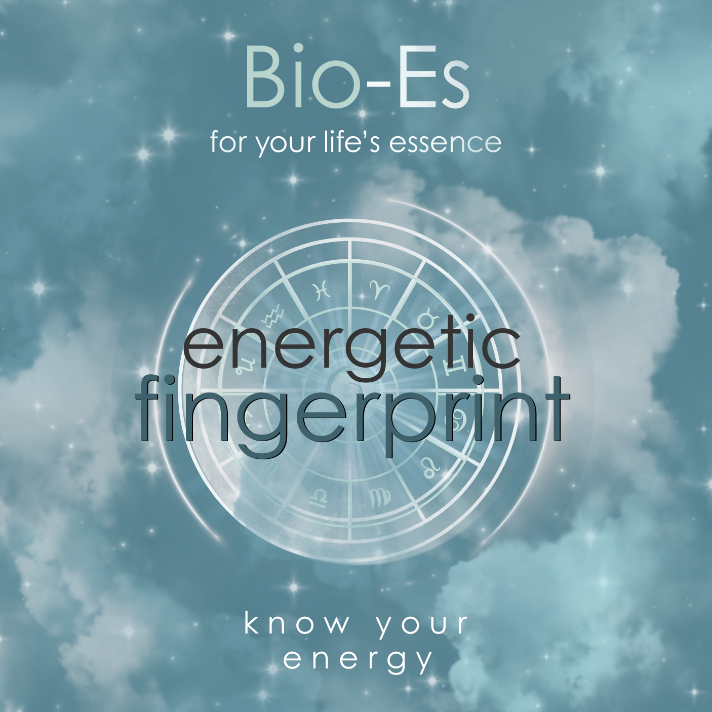 Image featuring Bio-Es Energetic Fingerprint personalized PDF astrology report outlining natal chart planetary placements, houses, nodes, Lot of Fortune, Chiron, IC, and MC to reveal unique energetic signature, patterns, and life path insights.