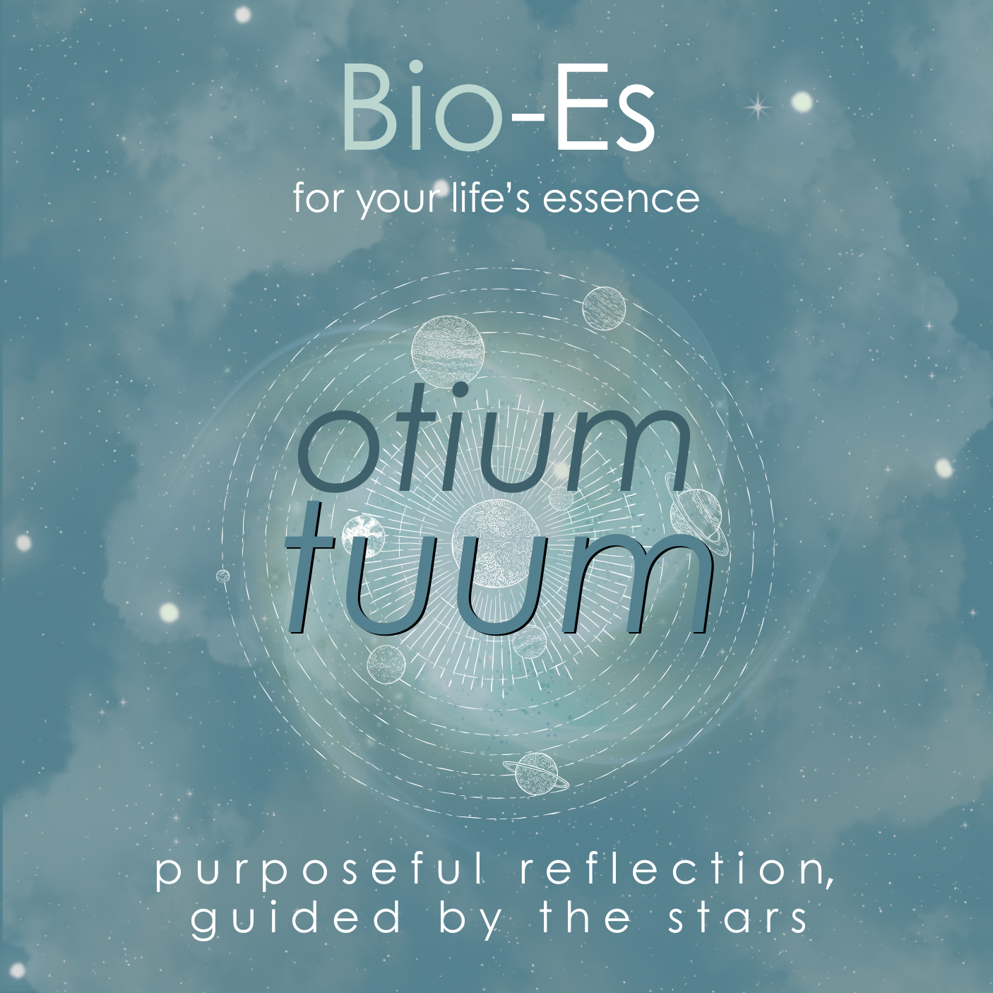 Image featuring Bio-Es Otium Tuum monthly astrology newsletter offering psychological insights into planetary movements, aspects, and ingresses to support reflection, awareness, and connection to cosmic rhythms.